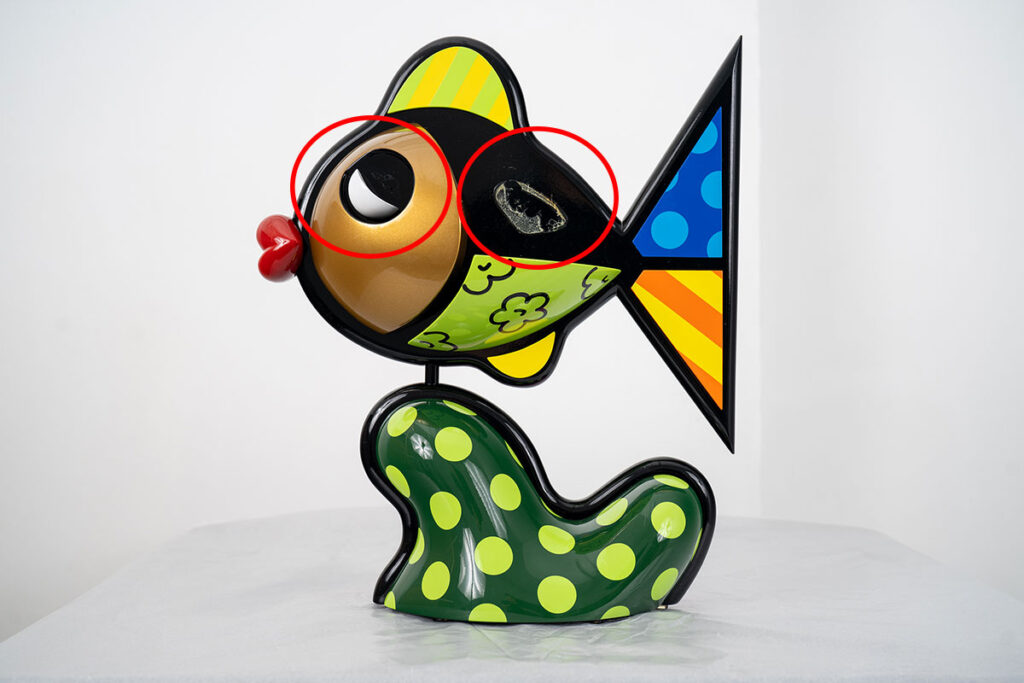 Britto Romero Damaged sculpture repair